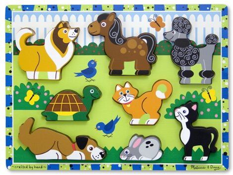 Melissa & Doug Tavola Puzzle in Legno con Animali Domestici, Gioco Educativo, Sviluppo Attivita' Cognitive, Giocattoli prima infanzia, Regalo Bambini Bambine di 2 3 4 anni