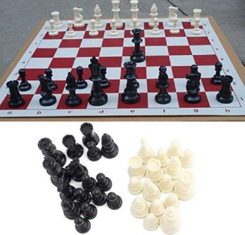 ZJchao Chess Chessmen International Chess Set Tournament Chessmen Black White Lern giocattolo educativo regalo giochi da tavolo, scacchi medievali in plastica, colore nero