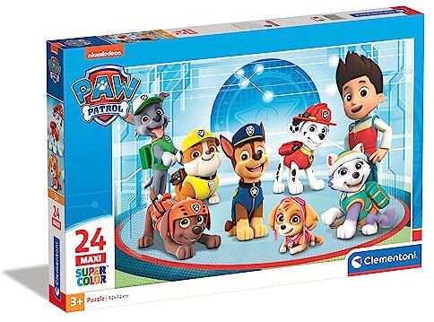 Clementoni Paw Patrol Supercolor Patrol-24 maxi pezzi-Made in Italy, puzzle bambini 3 anni+, Multicolore, One size,