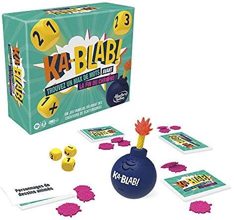 Hasbro F2562801 Ka-Blab Gioco per Famiglie, Adolescenti e Bambini dai 10 Anni, Gioco di Gruppo da 2 a 6 Giocatori, dai Creatori di Scattergories, Multicolore Lingua Francese