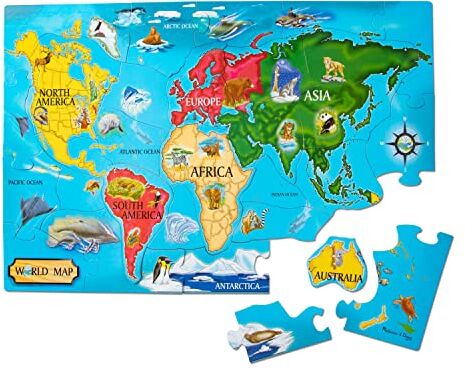 Melissa & Doug - Mappa del Mondo Puzzle da Pavimento, Multicolore, , brand is , variation theme is Style that is Puzzle Da Pavimento "Mappa Del Mondo