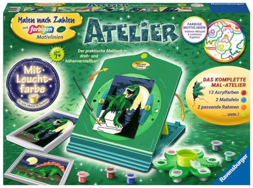 Ravensburger Malen nach Zahlen  – Atelier Dinosauri – Bambini dai 7 Anni