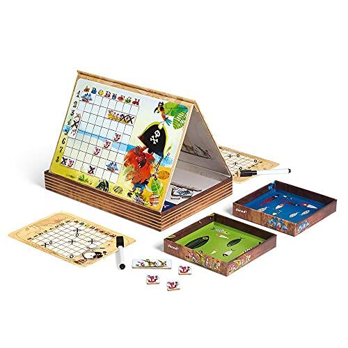 Janod Pirates Battleship Game Family Touch-and-Sink Game For children from the Age of 5,