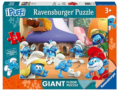 Ravensburger Puzzle I puffi, Collezione 24 Giant Pavimento, 24 Pezzi, Età Raccomandata 3+ Anni