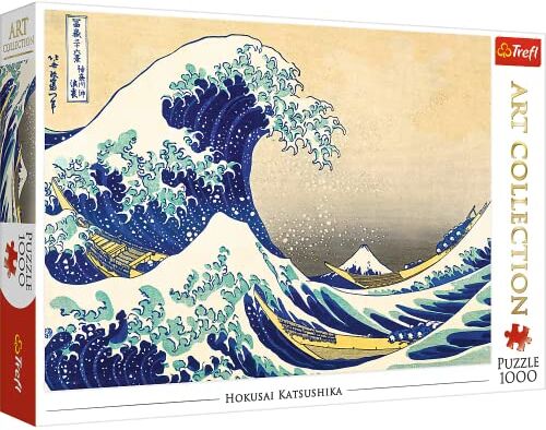 Trefl 1000 Elementi, collezione d'arte, qualità premium, per adulti e Bambini dai 12 anni in su Puzzle, Colore La grande onda di Kanagawa-Hokusai Katsushika,