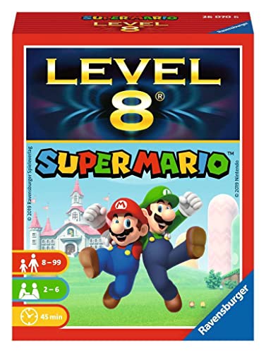 Ravensburger Super Mario  Gioco di carte Super Mario Level 8, dai 8 anni in su, gioco di società per 2-6 giocatori, gioco di famiglia, Super Mario Edition