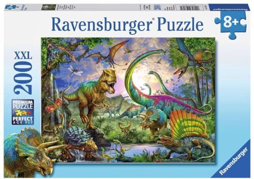 Ravensburger Italy-Nel Regno dei giganti-Dinosauri Puzzle, 200 Pezzi XXL, Multicolore,  4