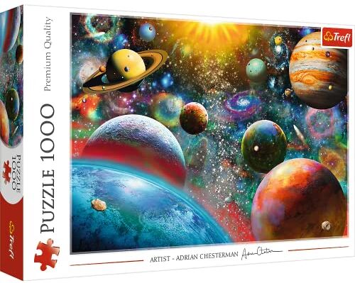 Trefl 1000 Elementi, sole, pianeti, universo, Adrian Chesterman, te, intrattenimento creativo, regalo, divertimento, classici Puzzle, Colore Cosmo, Weltall,