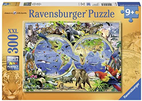 Ravensburger Italy- Animali del Mondo Rav Pzl 300 Pz. World of Wildlife , Multicolore, 878443