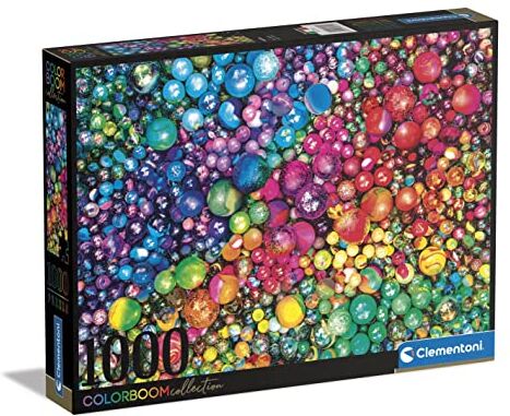 Clementoni - Puzzle Canicas 1000pzs Does Not Apply ColorBoom Collection-Marbles-1000 Made in Italy, 1000 Pezzi, Colori, Gradient, Divertimento per Adulti, Multicolore, Medium,