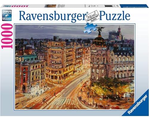 Ravensburger Puzzle Dipinto di Madrid, la Gran Via, 1000 Pezzi, Puzzle Adulti