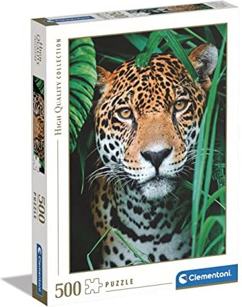 Clementoni - Puzzle Jaguar en la Jungla 500pzs Does Not Apply Collection The Jungle-500 Made in Italy, 500 Pezzi, Animali, Divertimento per Adulti, Multicolore, Medium,