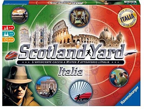 Ravensburger , Scotland Yard Italia, Gioco da tavolo, Versione Italiana, 2-6 Giocatori, Età Raccomandata 8+,