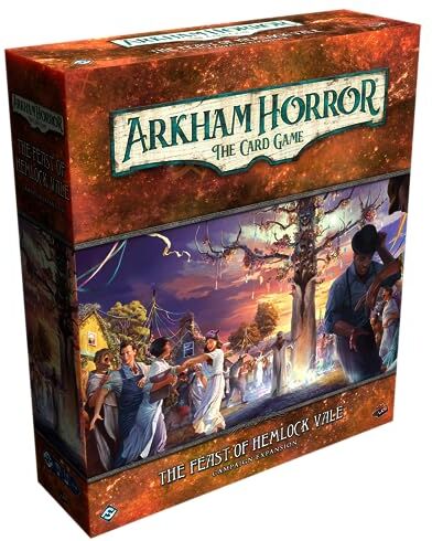 Fantasy Flight Games Arkham Horror The Card Game The Feast of Hemlock Vale CAMPAGNA EXPANSION Scopri una misteriosa isola proibita! Cooperativa LCG, età 14+, 1-4 giocatori, 1-2 ore di gioco, realizzato da Fantasy Flight