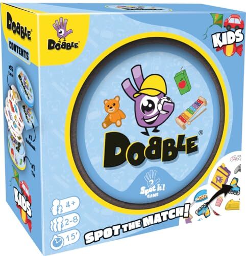 Asmodee , Dobble Kids , Card Game , Ages 4+ , 4+ Players , 10 Minutes Playing Time