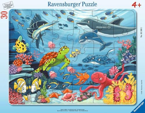 Ravensburger Inferiore al Mare – 30 – 48 Pezzi Puzzle con Cornice per Bambini dai 4 Anni in su,