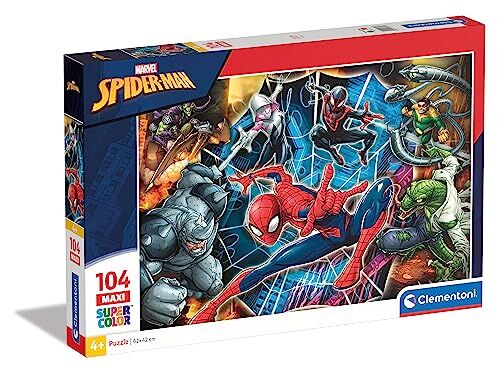 Clementoni - Spiderman Spider-Man Supercolor Puzzle, No Color, 104 Pezzi,