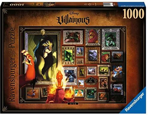 Ravensburger Puzzle Villainous: Scar, Collezione Villainous, 1000 Pezzi, Idea regalo, per Lei o Lui, Puzzle Adulti