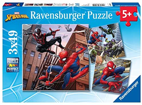 Ravensburger Puzzle Spiderman, Collezione 3x49, 3 Puzzle da 49 Pezzi, Età Raccomandata 5+ Anni