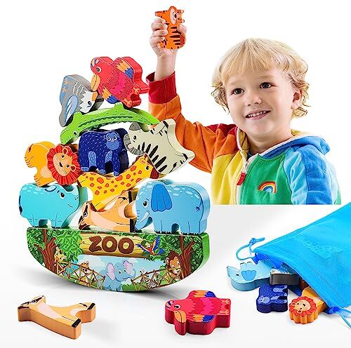 DejaNard Giochi Bambini 2 3 4 Anni, Giochi Montessori 2 3 4 Anni Regalo Bambino 2-4 Anni Gioco Bambino 3-5 Anni Maschio Giochi in Legno per Bambini 2 3 Anni Giocattoli Bambina Giochi Educativi