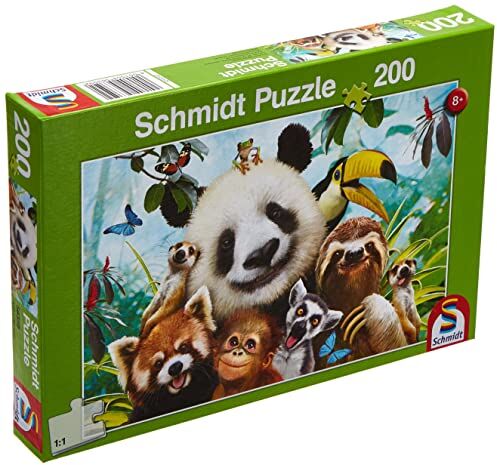 Schmidt Spiele - Animale Puzzle per Bambini, 200 Pezzi, Multicolore,