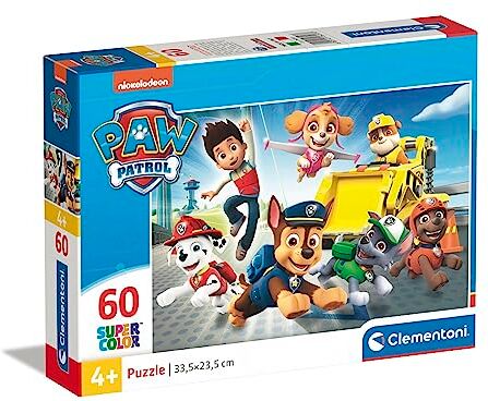 Clementoni - Paw Patrol Supercolor Patrol-60 Pezzi Bambini 4 Anni, Puzzle Cartoni Animati-Made in Italy, Multicolore,