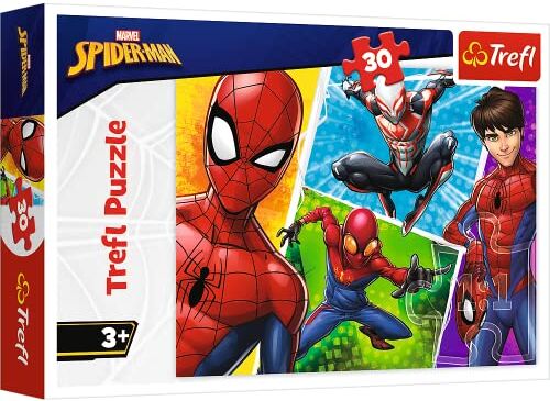 Trefl Spider-Man 30 Elementi, Ragno, per Bambini da 3 Anni Puzzle, Colore und Miguel Marvel Spiderman,