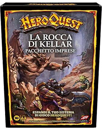 Avalon Hill , HeroQuest La Rocca di Kellar, Pack delle Imprese, Gioco di Avventura Fantasy in Stile Dungeon Crawler, per giocare è necessario avere il Sistema di Gioco Base HeroQuest, 5 giocatori