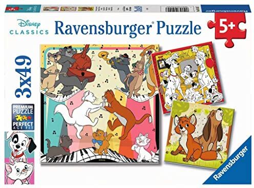 Ravensburger Puzzle Disney Classics, 3 Puzzle di 49 Pezzi, Età Consigliata 5+, Puzzle per Bambini, Stampa di Alta Qualità, 0 7