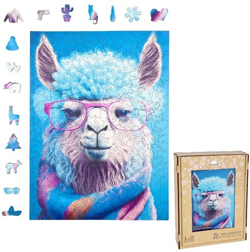 MILLIWOOD Puzzle in Legno 316 Pezzi Chicky Alpaca Puzzle Bambini 10 Anni Puzzle Legno Puzzle Animali Passatempo Per Adulti Animali In Legno Puzzle Particolari Puzzle Bellissimi 27,5x37cm