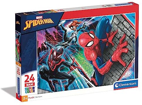 Clementoni - Spiderman Spider-Man Sonic Supercolor Puzzle, Multicolore, 24 Pezzi,