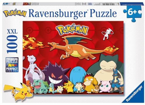 Ravensburger Puzzle Pokémon, 100 Pezzi XXL, Età Raccomandata 6+ Anni