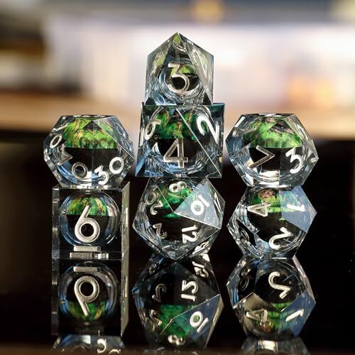 Elifel Set Dadi D&D DnD Dadi 7 Pezzi Ragno Mobili Bulbo Oculare Resina Gioco Particolari con Bordi Affilati Poliedrici Dadi per Dungeon Draghi Pathfinder RPG DND MTG con Confezione Regalo