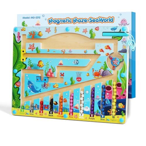 GALIFUN Giochi Montessori 3 4 5 Anni, Gioco del Labirinto Magnetico, Giochi Magnetici per Bambini Bambina 3 5 6 Anni, Giochi Educativi 2 3 4 Anni, Maschio Femmina Regalo Pasqua Natale Compleanno 3 4 5 6 Anni