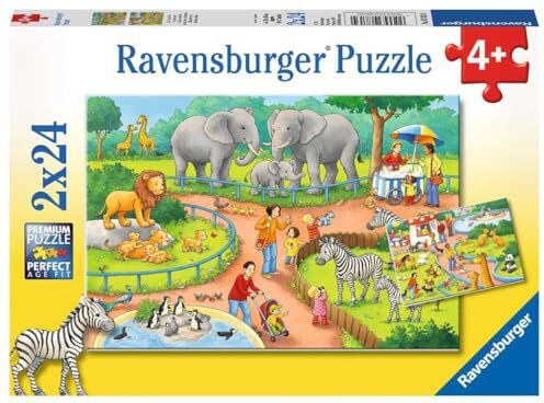 Ravensburger Un Giorno allo Zoo Puzzle 2x24 Pezzi