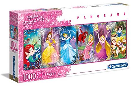 Clementoni Princess Disney Panorama Collection Puzzle, No Color, 1000 Pezzi,