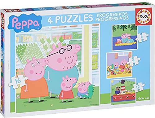 Educa Peppa Pig Progressivo Puzzle: 6-9 12-16 Pezzi ()