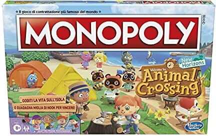 Hasbro , Monopoly Edizione Animal Crossing New Horizons, Divertente Gioco Da Tavolo Per Bambini Dagli 8 Anni In Su, Da 2 A 4 Giocatori, Multicolore, â€Ž4.1 X 40 X 26.7 Cm; 960 Grammi