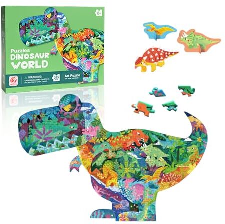 Zodors Puzzle Dinosauro Bambini,  295 Pezzi Puzzle Animal Dinosauri Puzzle Bimbi Giochi Bambini Puzzle Ragazza Ragazzo Regalo Puzzle Jigsaw 3 4 5 6 7 8 9 10 Anni.