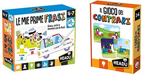 Headu , Le Mie Prime Frasi Unisex Bambini, Multicolore, Taglia Unica & Il Gioco dei Contrari Educativo, Multicolore, IT20584