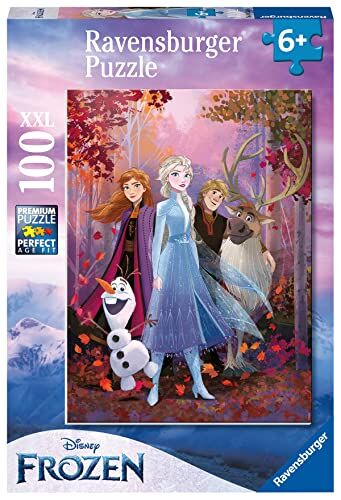 Ravensburger Puzzle Disney Frozen Elsa e i Suoi Amici, Puzzle 100 XXL per Bambini e Bambine, a partire dai 6 anni Esclusiva Amazon
