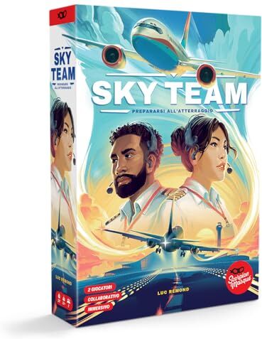 Asmodee , Sky Team, Gioco da Tavolo, 2 Giocatori, 12+ Anni, Edizione in Italiano