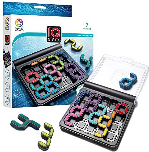 smart games IQ Digits, Puzzle Game with 120 Challenges, 7+ Years