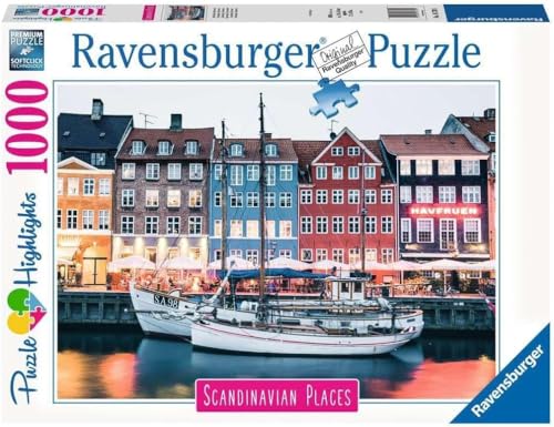Ravensburger Puzzle Copenhagen, Danimarca, Collezione Scandinavian Places, Idea regalo, per Lei o Lui, 1000 Pezzi, Puzzle Adulti