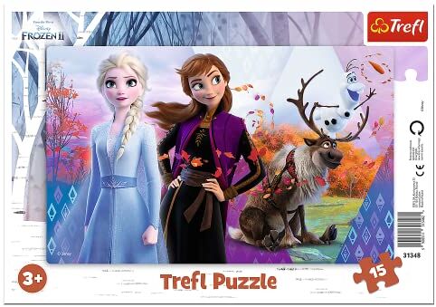 Trefl - Disney Frozen 2 15 Elementi, Il Magico Mondo di Anna ed Elsa, per Bambini da 3 Anni Puzzle, Colore