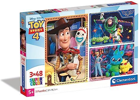 Clementoni - Toy Story Supercolor Puzzle 4-3x48 Pezzi, Multicolore,