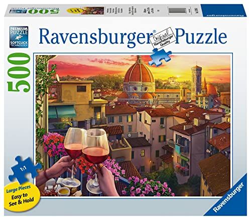 Ravensburger Puzzle Vino al Tramonto, 500 Pezzi, Puzzle Adulti Esclusiva Amazon