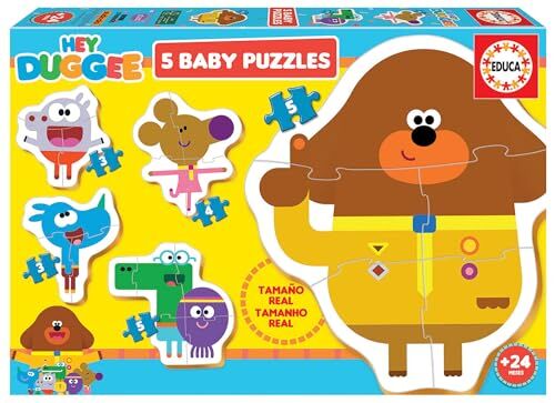 Educa Hey Duggee, 5 Puzzle Progressivi Da 3 A 5 Pezzi, Per Bambini Per Migliorare La Funzione Motoria E La Memoria Dei Bambini, Raccomandato Da 2 Anni ()