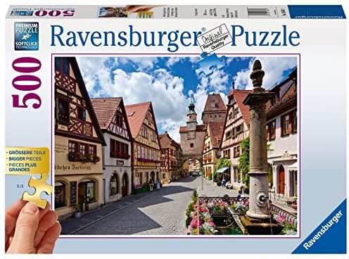 Ravensburger Puzzle Rothenburg, Gold Edition, Idea regalo, per Lei o Lui, 500 Pezzi, Puzzle Adulti