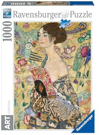 Ravensburger Puzzle Klimt Dama col Ventaglio 70x50 cm Puzzle 1000 pezzi Puzzle adulti e Ragazzi facile da comporre Puzzle Quadri Famosi da Esporre Puzzle Arte Educativo